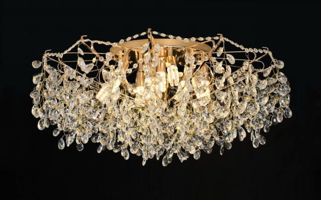 GLOWRIA Regalis Lampadario di cristallo, 10x E14, Diametro 80 cm, Lampadari di cristallo color oro Titolo predefinito Alessandro Design