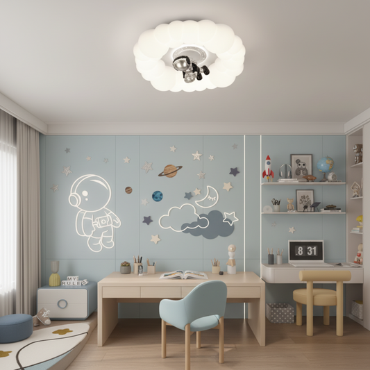 KOSMER Lampadario LED con telecomando 75W, Diametro 50cm, Luce Fredda/Calda/Neutra, Lampadario LED Bianco con telecomando Titolo predefinito Alessandro Design