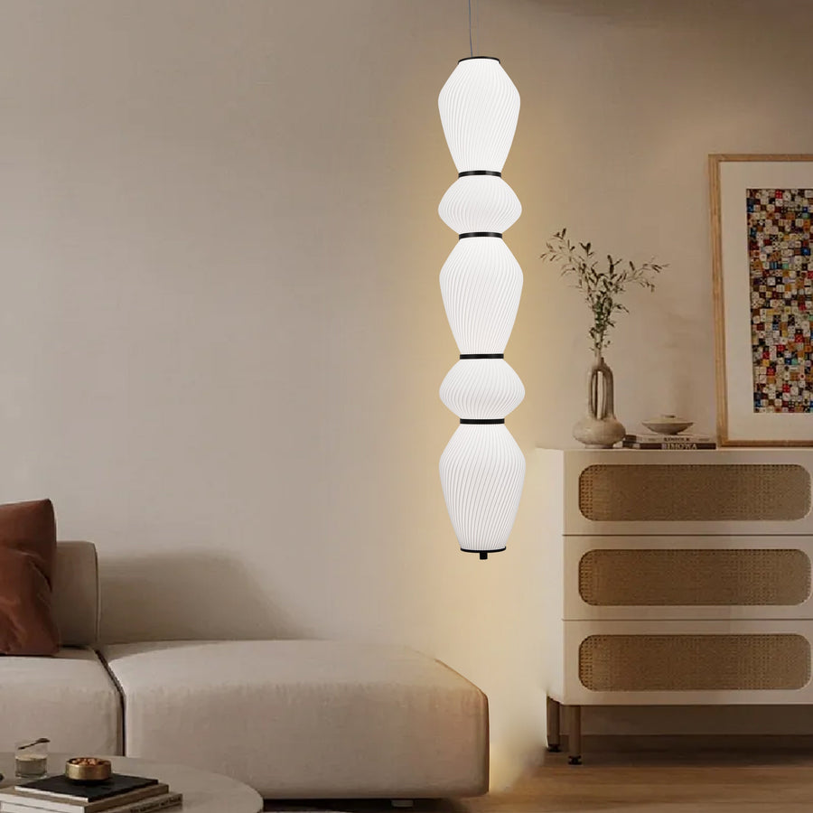 Lampadario LED a Sospensione con Telecomando 77W, LM510/5BK, Altezza Regolabile, Luce Calda/Fredda/Neutra 3000K/4000K/6000K, Bianco, Lampadari LED con Telecomando in Metallo Titolo predefinito Alessandro Design