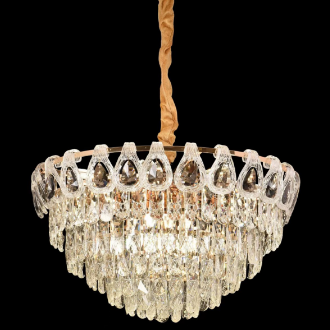 Lampadario in cristallo CC5122/500GD 9xE14, diametro 50 cm, oro lucido, altezza regolabile Lampadario in cristallo Titolo predefinito Alessandro Design