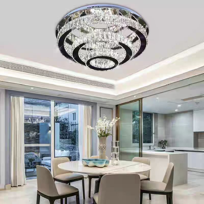 Lampadario LED in cristallo con telecomando LLC151/500CH, 64W, 3 elementi, luce fredda/calda/neutra, dimmerabile, Lampadari LED con telecomando in cromo lucido Titolo predefinito Alessandro Design