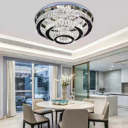 Lampadario LED in cristallo con telecomando LLC151/500CH, 64W, 3 elementi, luce fredda/calda/neutra, dimmerabile, Lampadari LED con telecomando in cromo lucido Titolo predefinito Alessandro Design