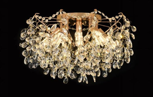 Lampadario di cristallo GLOWRIA Eleganza, 6x E14, diametro 50 cm, Lampadari di cristallo color oro Titolo predefinito Alessandro Design