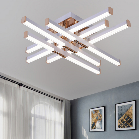 Lampadario LED con Telecomando AXIAL, 83W, 6 Elementi, Luce Fredda/Calda/Neutra, Dimmerabile, Lampadario LED Bianco con Telecomando Titolo predefinito Alessandro Design