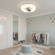 KOSMER Lampadario LED con telecomando 75W, Diametro 50cm, Luce Fredda/Calda/Neutra, Lampadario LED Bianco con telecomando Titolo predefinito Alessandro Design