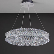 Lampadario LED con telecomando, LLC160/500CH, cristallo e metallo, 54W, 1 cerchio, dimmerabile, altezza regolabile, luce fredda/calda/neutra, illuminazione di lusso Lampadari LED con telecomando Titolo predefinito Alessandro Design