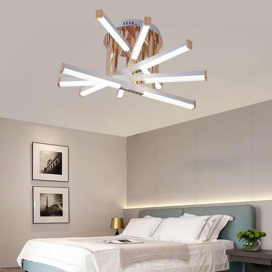 Lampadario LED con Telecomando LT182/5WH, 68W, 5 Elementi, Luce Fredda/Calda/Neutra, Dimmerabile, Lampadari LED Bianchi con Telecomando Titolo predefinito Alessandro Design