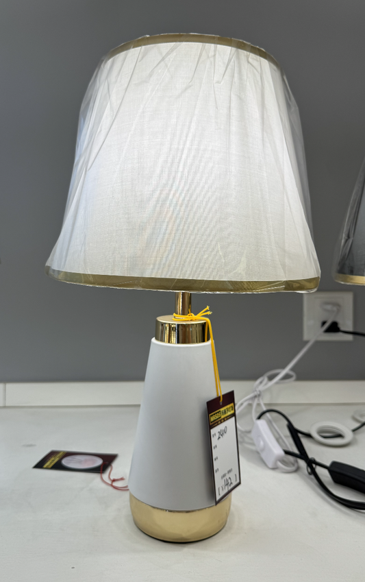 Lampada VZ210WH, 1x E27, Metallo e tessuto, Bianco e oro Lampade e lampade Titolo predefinito Alessandro Design