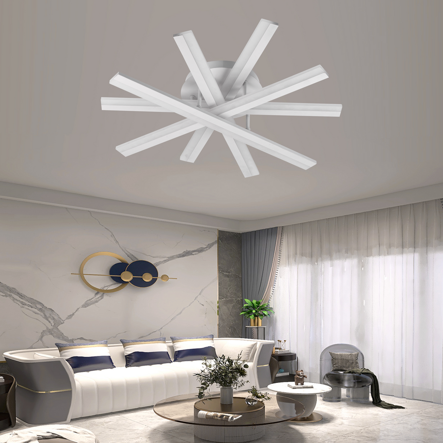 Lampadario a LED con telecomando ZOE, 67W, Luce Fredda/Calda/Neutra, Dimmerabile, Lampadario a LED Bianco con telecomando Titolo predefinito Alessandro Design