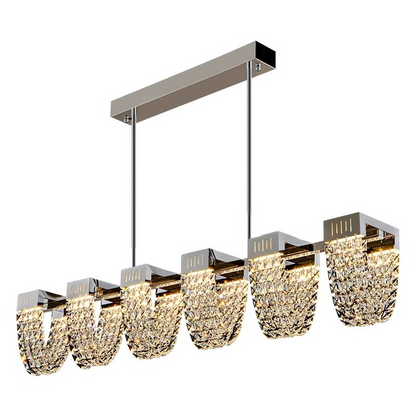Lampadario LED a Sospensione, STRATUS Supremo, Cristallo e Metallo, 15W, Luce Fredda/Calda/Neutra 3000K/4000K/6000K, Illuminazione Lussuosa Cristal Candelabra Titolo predefinito Alessandro Design