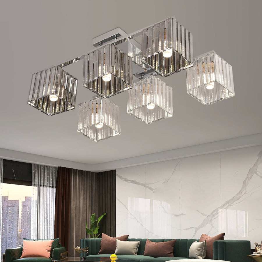 Lampadario georgiano, LC115/6, 6x E27, cromo, metallo Lampadari classici Titolo predefinito Alessandro Design