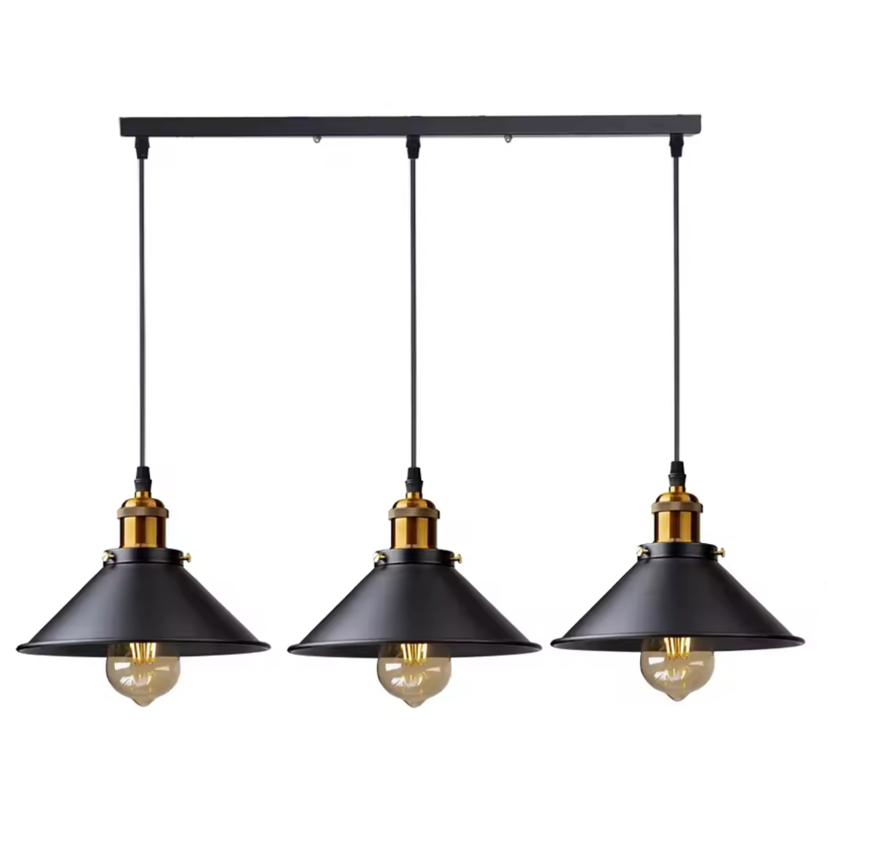 Lampadario a sospensione, LV210/3L, 3xE27, Nero, metallo e filo, Altezza regolabile Lampadari vintage Titolo predefinito Alessandro Design