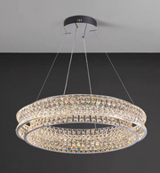 Lampadario LED con telecomando, LLC160/500CH, cristallo e metallo, 54W, 1 cerchio, dimmerabile, altezza regolabile, luce fredda/calda/neutra, illuminazione di lusso Lampadari LED con telecomando Titolo predefinito Alessandro Design