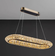 Lampadario LED con Telecomando, LLC132/900X300GD, Cristallo e Metallo, 39W, 1 Cerchio, Dimmerabile, Altezza Regolabile, Luce Fredda/Calda/Neutra, Illuminazione di Lusso Lampadari LED con Telecomando Titolo predefinito Alessandro Design