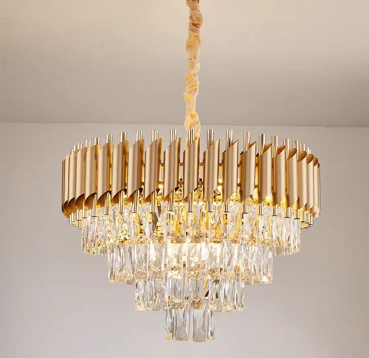 Lampadario di cristallo VERSAILLES Magno 8x E14, diametro 60 cm, oro, altezza regolabile Lampadario di cristallo Titolo predefinito Alessandro Design