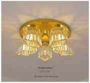 Lampadario classico moderno Sasha, LC117/5GD, 5x E27, metallo e cristallo, oro, paralume Lampadari classici Titolo predefinito Alessandro Design