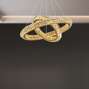 Lampadario LED con telecomando, LLC132/300GD, cristallo e metallo, 37W, 2 cerchi, dimmerabile, 3000K/4000K/6000K, Illuminazione di lusso Lampadari LED con telecomando Titolo predefinito Alessandro Design
