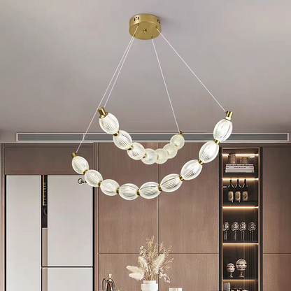 Lampadario LED a sospensione FAUSTO, 48W, Luce Fredda/Calda/Neutra, Altezza regolabile, Lampadari Moderni Oro Titolo predefinito Alessandro Design