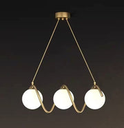 Lampadario LOFT Haven, 3x G9, Oro bianco, Metallo, Altezza regolabile, Lampadari moderni moderni Titolo predefinito Alessandro Design