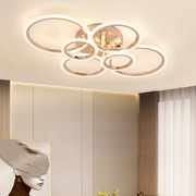 Lampadario LED con Telecomando BETTY 81W, 6 Cerchi, Luce Fredda/Calda/Neutra, Dimmerabile, Lampadari LED Oro Lucido con Telecomando Titolo predefinito Alessandro Design