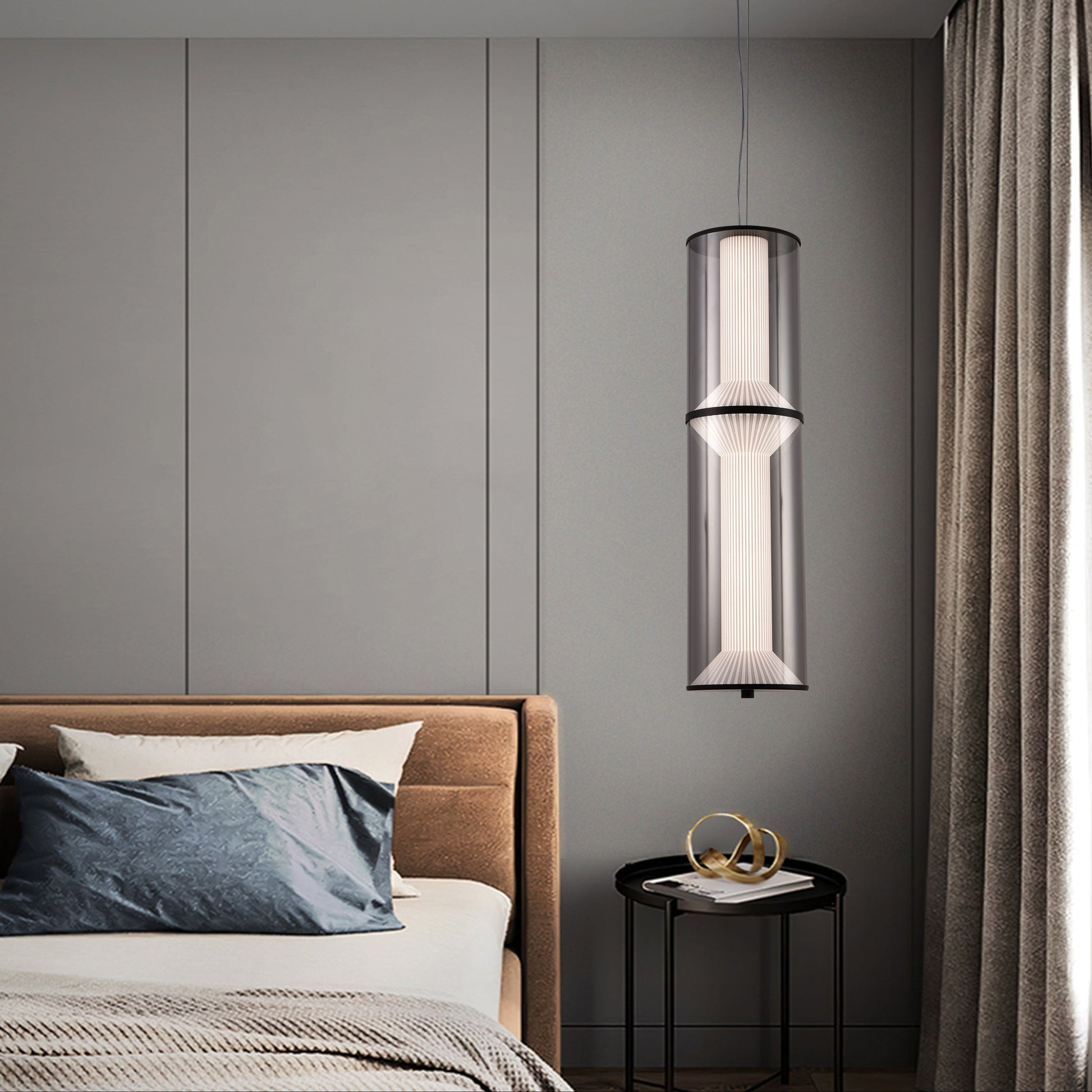 Lampadario LED a Sospensione con Telecomando 47W, Orin, 2 elementi, Altezza Regolabile, Luce Calda/Fredda/Neutra, Nero, Lampadari a LED con Telecomando in Metallo Titolo predefinito Alessandro Design
