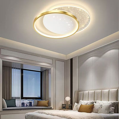 Lampadario LED con telecomando LUNARO 38W, 2 Cerchi, Luce Fredda/Calda/Neutra, Dimmerabile, Lampadari LED Bianco Oro con Telecomando Titolo predefinito Alessandro Design