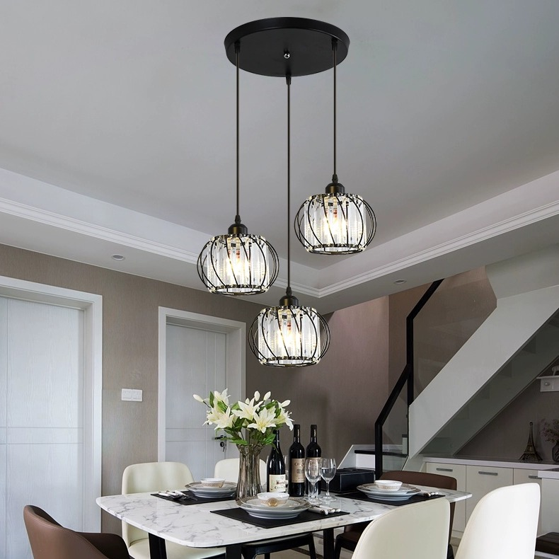 Lampadario Monica, 3 X E27, Nero, Metallo e Vetro Lampadari classici Titolo predefinito Alessandro Design