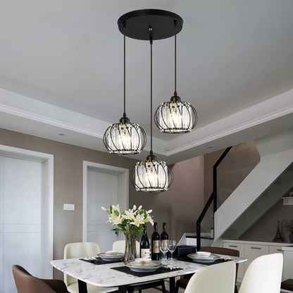 Lampadario Monica, 3 X E27, Nero, Metallo e Vetro Lampadari classici Titolo predefinito Alessandro Design