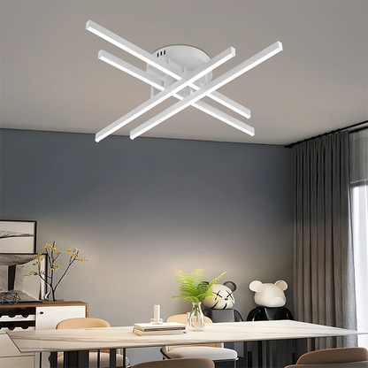 Lampadario LED GIO con telecomando, 54W, 4 elementi, luce fredda/fredda/neutra, dimmerabile, bianco