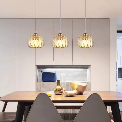 Lampadario Classico Moderno, Sospeso, Monica, 3 X E27, Oro, Metallo e Vetro, Altezza Regolabile Lampadari Classici Titolo predefinito Alessandro Design