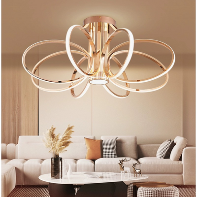 ORBIS Eleganza Lampadario LED con telecomando, 45W, Luce Calda/Fredda/Neutra, Dimmerabile, Oro