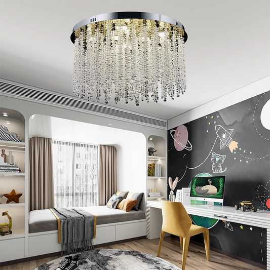 Lampadario LED in cristallo LLC215/400WH Rotondo, 22 W, Luce fredda/calda/neutra, Cristallo, Oro