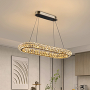 Lampadario LED con Telecomando, LLC132/900X300GD, Cristallo e Metallo, 39W, 1 Cerchio, Dimmerabile, Altezza Regolabile, Luce Fredda/Calda/Neutra, Illuminazione di Lusso Lampadari LED con Telecomando Titolo predefinito Alessandro Design