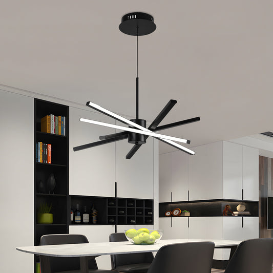 Lampadario LED con Telecomando LT176/5BK, 69W, 5 Elementi, Luce Fredda/Calda/Neutra, Dimmerabile, Nero, Altezza Regolabile Lampadari LED con Telecomando Titolo predefinito Alessandro Design