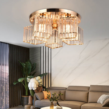 Lampadario classico moderno Sasha, LC117/5GD, 5x E27, metallo e cristallo, oro, paralume Lampadari classici Titolo predefinito Alessandro Design