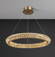 Lampadario LED con telecomando, LLC132/500GD, cristallo e metallo, 26W, 1 cerchio, dimmerabile, altezza regolabile, luce fredda/calda/neutra, illuminazione di lusso Lampadari LED con telecomando Titolo predefinito Alessandro Design