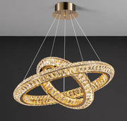 Lampadario LED con telecomando, LLC132/300GD, cristallo e metallo, 37W, 2 cerchi, dimmerabile, 3000K/4000K/6000K, Illuminazione di lusso Lampadari LED con telecomando Titolo predefinito Alessandro Design