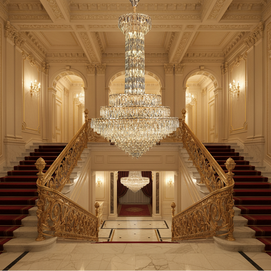 Lampadario in cristallo GRAND 87xE14, D138 cm, Oro, Altezza regolabile, Metallo e cristallo Lampadari in cristallo Titolo predefinito Alessandro Design
