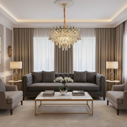 Lampadario in Cristallo MONARCH Nobile 3xE14, Diametro 40cm, Altezza 35cm, Oro Lucido, Altezza Regolabile, Design Elegante Lampadario in Cristallo Titolo predefinito Alessandro Design