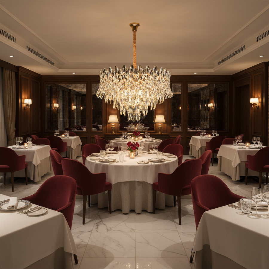 Lampadario in Cristallo MONARCH Magno 12xE14, Diametro 60cm, Altezza 40cm, Oro Lucido, Altezza Regolabile, Design Elegante Lampadario in Cristallo Titolo predefinito Alessandro Design
