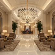 Lampadario in Cristallo MONARCH Magno 12xE14, Diametro 60cm, Altezza 40cm, Oro Lucido, Altezza Regolabile, Design Elegante Lampadario in Cristallo Titolo predefinito Alessandro Design