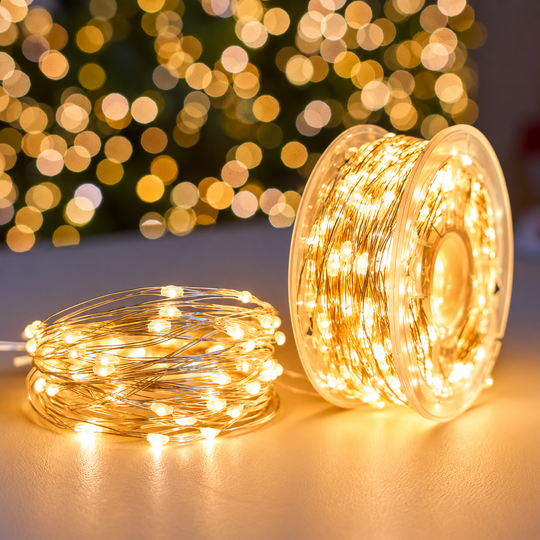 Instalatie de Craciun Liniara cu Fir Argintiu si Telecomanda, Lumina Calda, 30,000cm, 3000 LED-uri, IP44