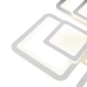 Lampadario a LED con telecomando SUSAN 96W, 4 Quadrati, Luce Fredda/Calda/Neutra, Dimmerabile, Lampadario a LED Bianco con telecomando Titolo predefinito Alessandro Design