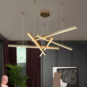 Lampadario LED a sospensione con telecomando GINEVRA 63W, 5 Elementi, Luce Fredda/Calda/Neutra, Lampadari LED Oro con telecomando Titolo predefinito Alessandro Design
