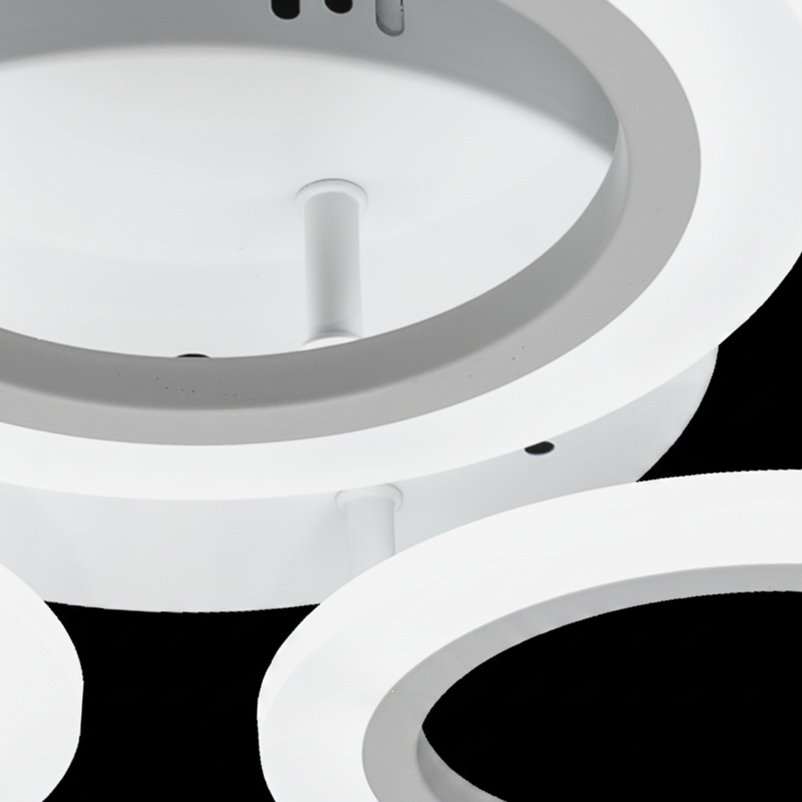 Lampadario LED GRANDE 27W, 3 Cerchi, Luce Neutra, Bianco