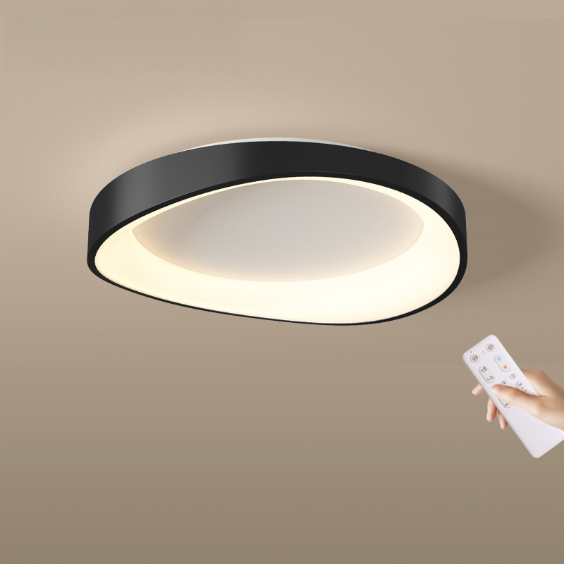 Plafoniera LED con Telecomando, PL103/520BK, 29W, Diametro 50cm, Luce Calda/Fredda/Neutra, Lampadari LED Neri con Telecomando Titolo predefinito Alessandro Design