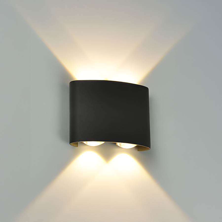 Applique LED da Esterno e Interno, 4 Sorgenti x 1W, IP65, ABS, Nero, 3000K Applique da Esterno Titolo predefinito Alessandro Design