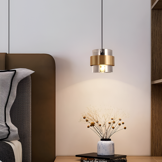 Lampadario a Sospensione LC855/1GY, 1XE27, Altezza Regolabile, Lampadari Moderni in Vetro e Metallo Titolo predefinito Alessandro Design