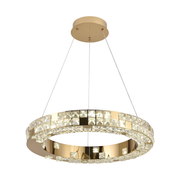 Lampadario LED con telecomando, LLC135/1GD, cristallo e metallo, 29W, 1 cerchio, dimmerabile, altezza regolabile, luce fredda/calda/neutra, illuminazione di lusso Lampadari LED con telecomando Titolo predefinito Alessandro Design