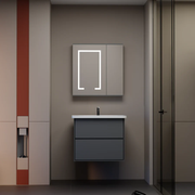 Set mobili da bagno SANTORINI, 60x50 cm, 2 pezzi, mobili da bagno grigio e bianco Titolo predefinito Alessandro Design